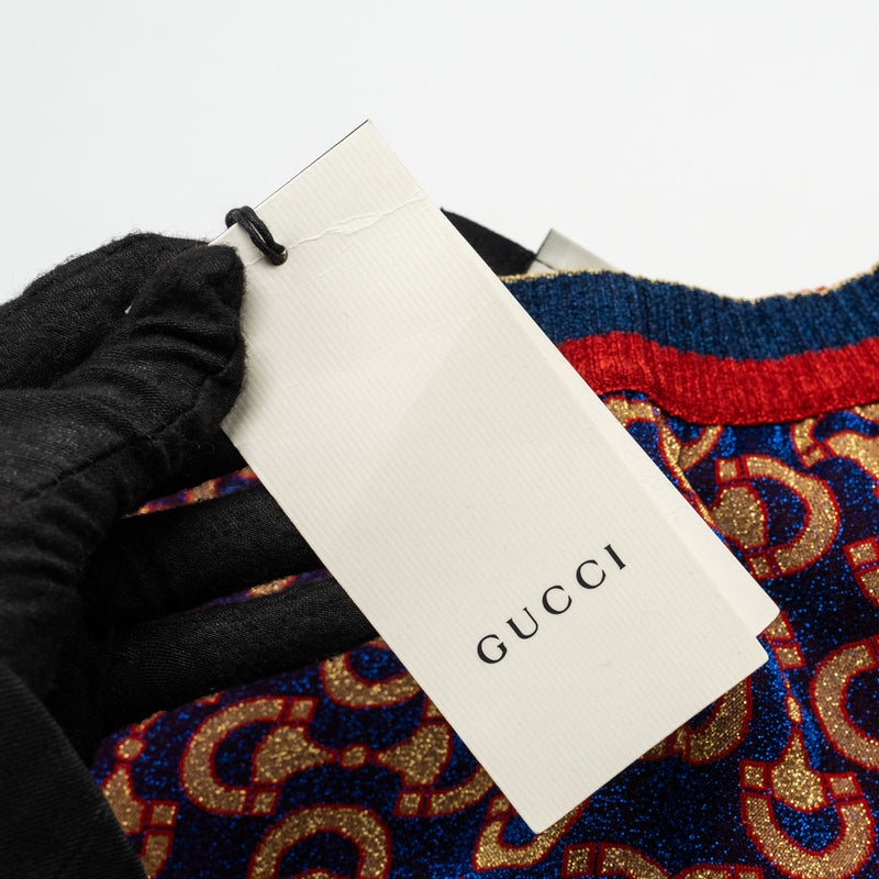 Gucci Size S All-over Patterned Pants Wool / Polyamide Red /Blue/ Multicolour