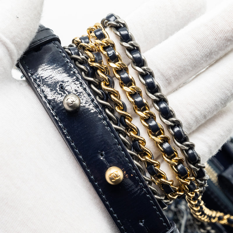 Chanel Gabrielle Hobo Bag Chevron PVC/Tweed Multicolour with Multicolour Hardware