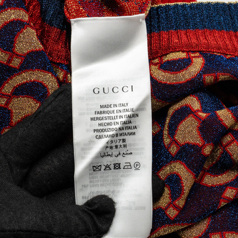 Gucci Size S All-over Patterned Pants Wool / Polyamide Red /Blue/ Multicolour