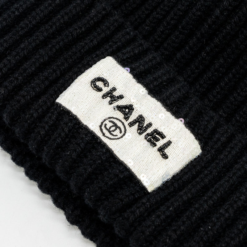 Chanel Beanie Hat Cashmere Black