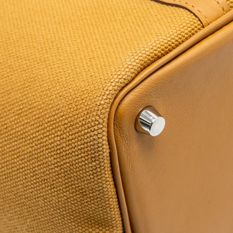 Hermes Picotin Cargo18 Lock Bag Swift/Toile Canvas Desert/Sesame SHW Stamp Z