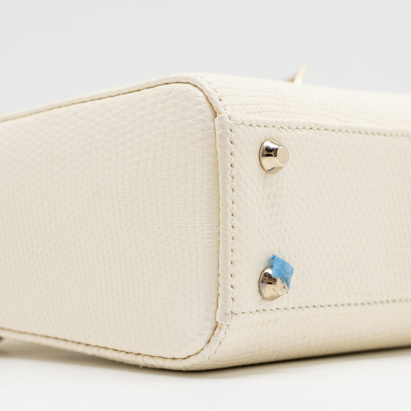 Dior Mini lady Dior Lizard White LGHW