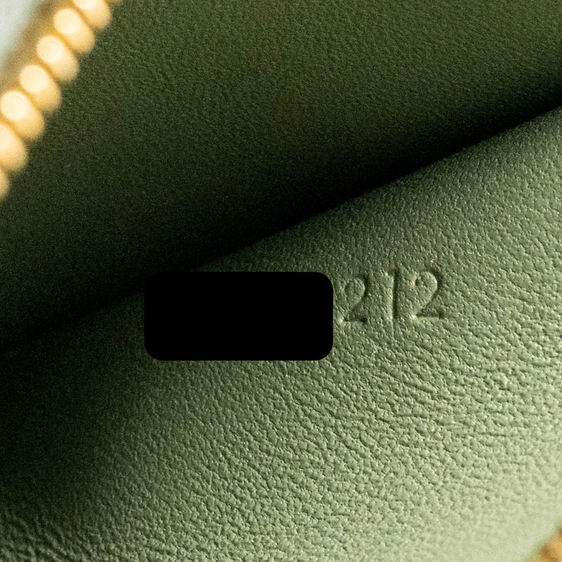 Celine Besace Clea Triomphe Chain Bag Shiny Calfskin Green GHW