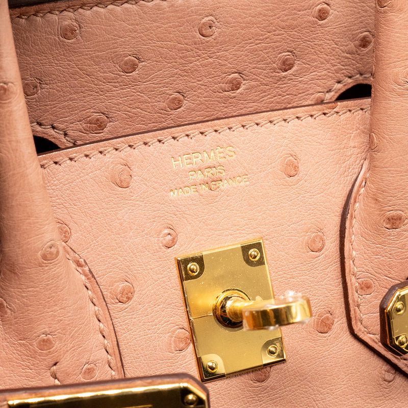 Hermes birkin 25 ostrich 94 Terre cutie GHW stamp B