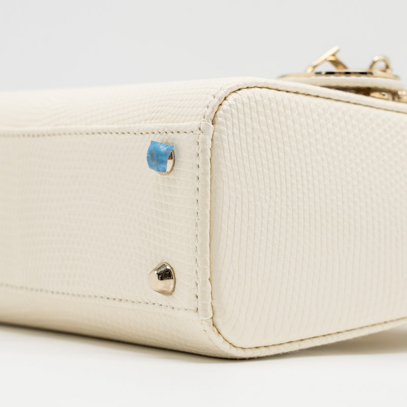 Dior Mini lady Dior Lizard White LGHW