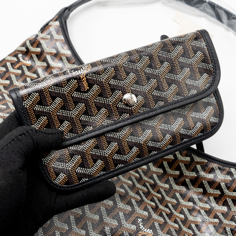 Goyard Boheme Hobo Bag Goyardline Canvas / Calfskin Black SHW
