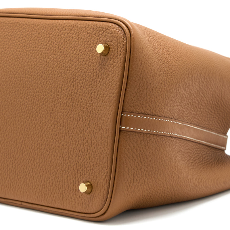 Hermes Picotin 22 Lock Bag Clemence Gold GHW Stamp U