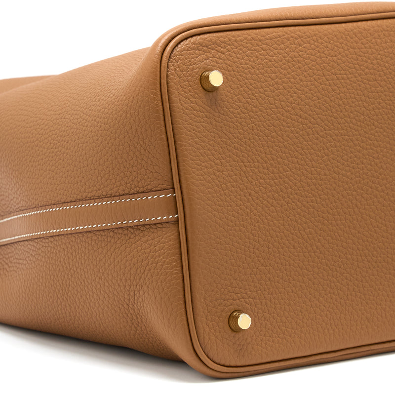 Hermes Picotin 22 Lock Bag Clemence Gold GHW Stamp U