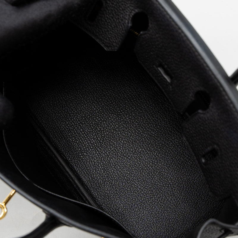 Hermes Birkin 25 Togo Black GHW Stamp Z
