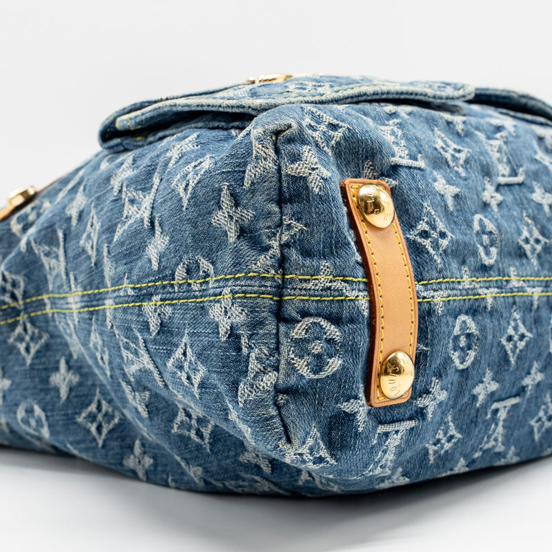 Louis Vuitton Vintage Baggy GM Shoulder Bag Monogram Denim GHW