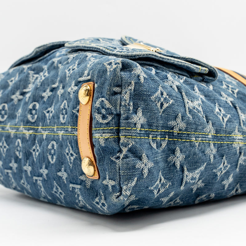 Louis Vuitton Vintage Baggy GM Shoulder Bag Monogram Denim GHW