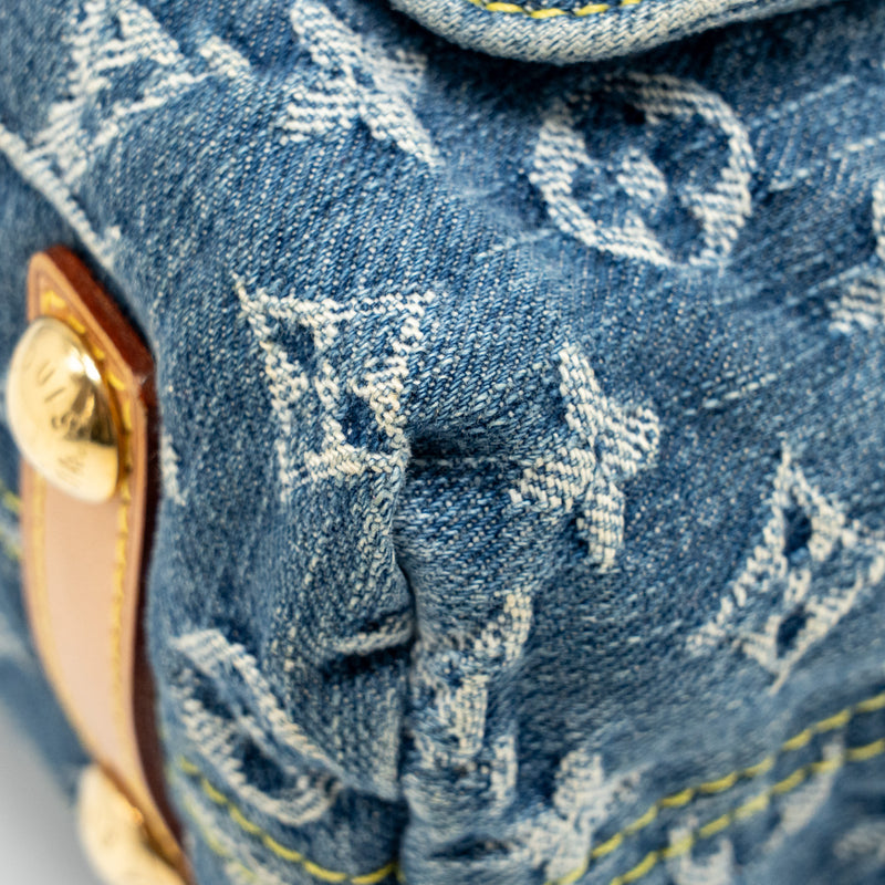 Louis Vuitton Vintage Baggy GM Shoulder Bag Monogram Denim GHW