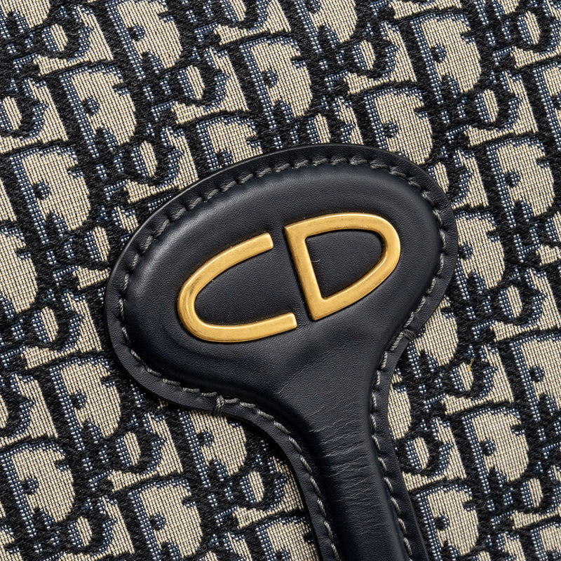 Dior Folder Clutch Oblique Canvas/Calfskin Blue GHW