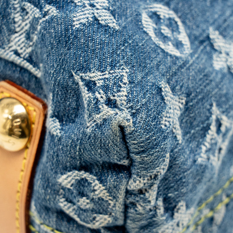 Louis Vuitton Vintage Baggy GM Shoulder Bag Monogram Denim GHW