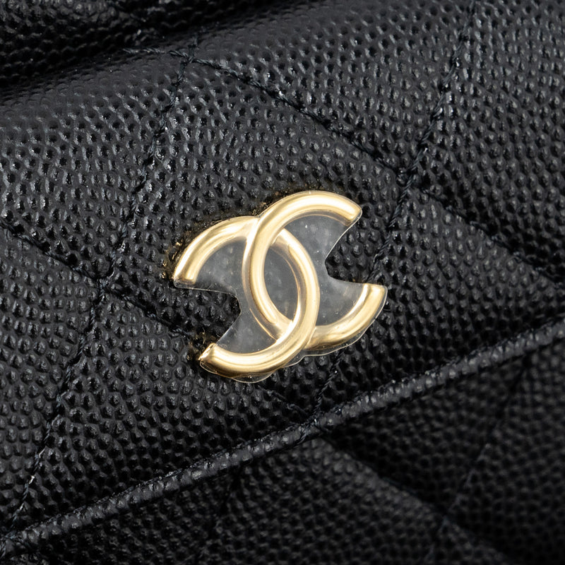 Chanel 23B round clutch caviar black GHW (microchip)