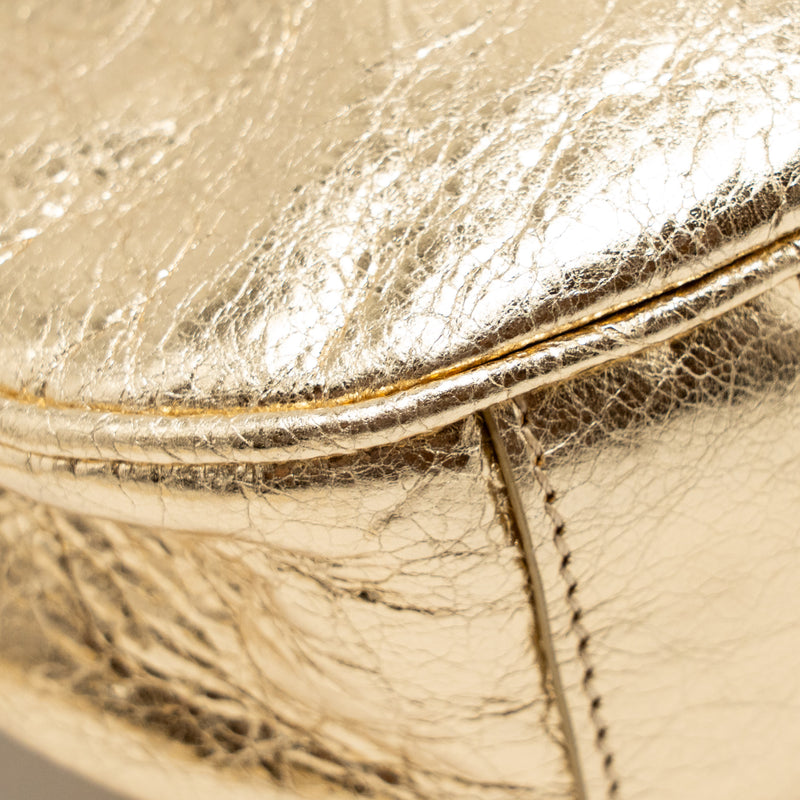 Balenciaga Le Cagole xs Shoulder Bag Arena Cracked Lambskin Gold GHW