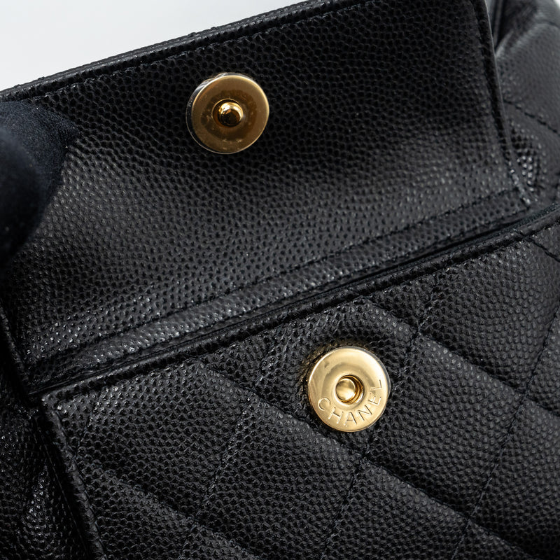 Chanel 23B round clutch caviar black GHW (microchip)