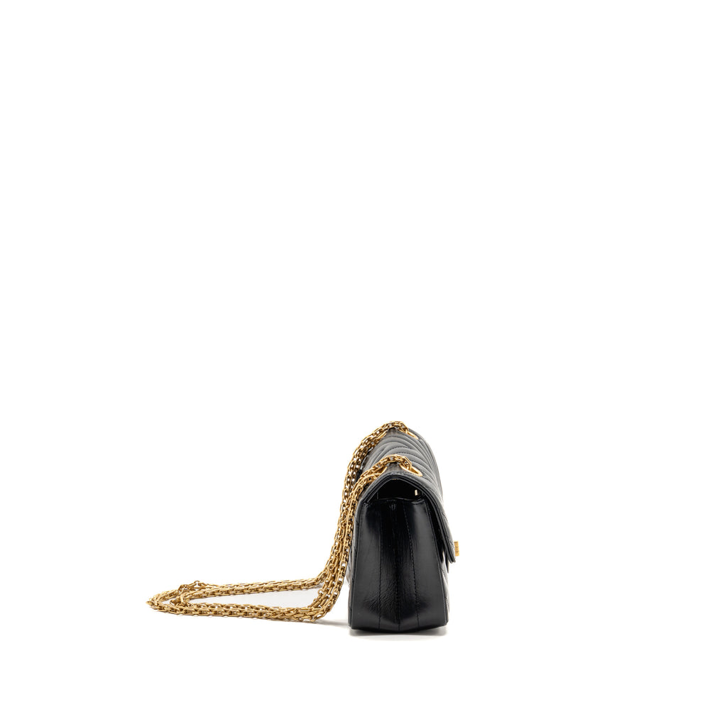 Chanel chevron mini reissue flap bag calfskin black GHW (microchip)