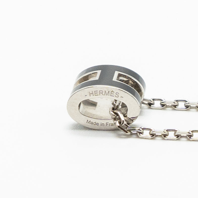 Hermes Mini Pop H Pendant Black SHW