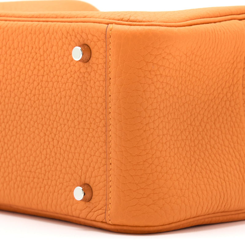 Hermes Mini Lindy Clemence Orange SHW Stamp U