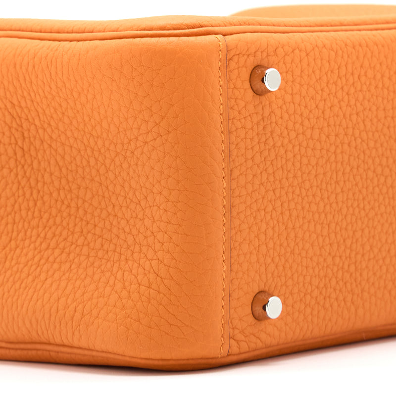 Hermes Mini Lindy Clemence Orange SHW Stamp U
