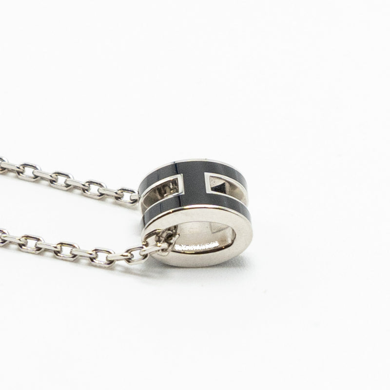 Hermes Mini Pop H Pendant Black SHW