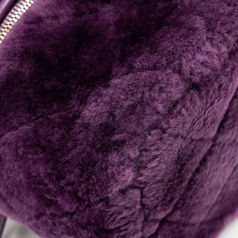 Chanel Top Handle Small Vanity Case Shearling Purple GHW (Microchip)