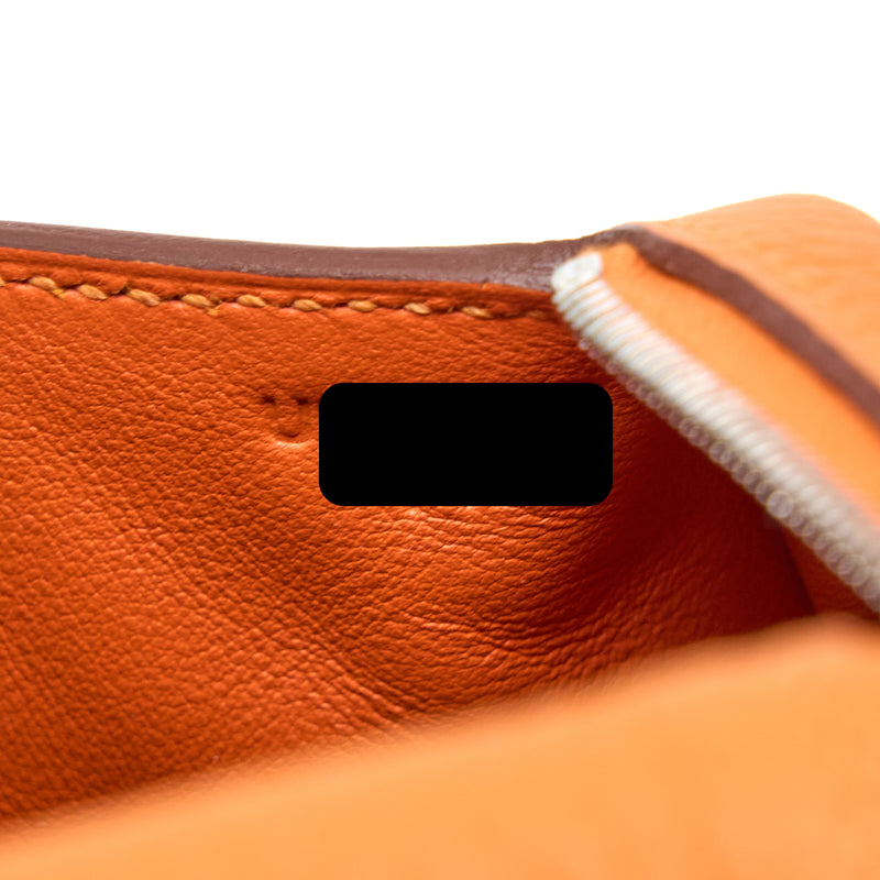 Hermes Mini Lindy Clemence Orange SHW Stamp U