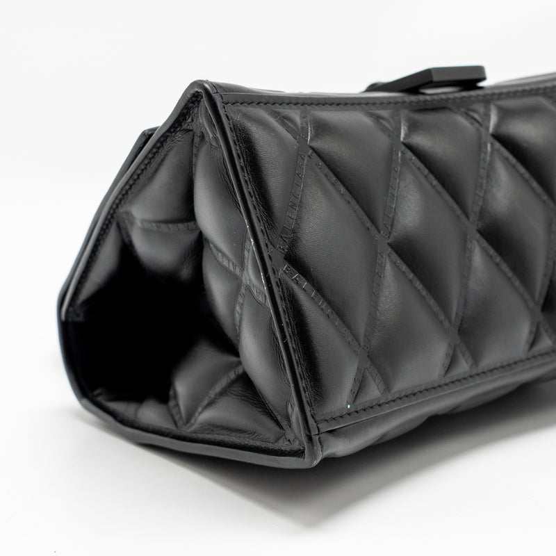 Balenciaga Small Hourglass Bag Quilted Calfskin So Black