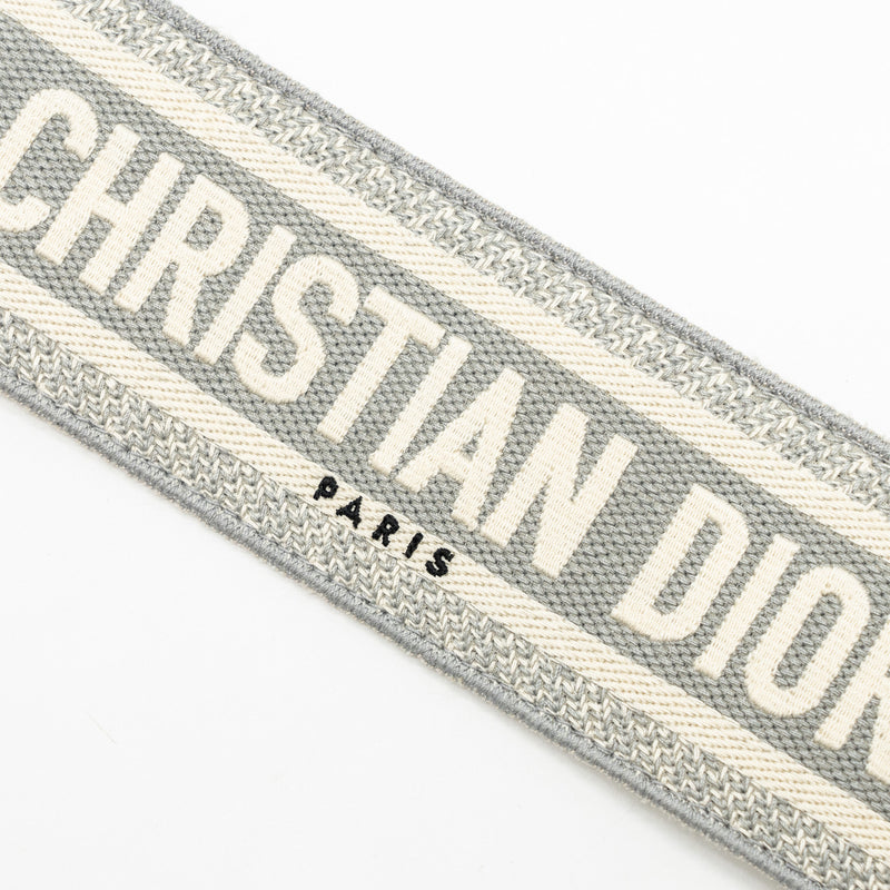 Dior Wide Shoulder Strap Canvas Embroidered Grey SHW