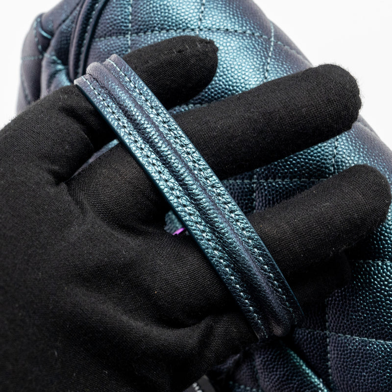 Chanel 18b Filigree Backpack Caviar Iridescent Dark Turquoise Multicolour Hardware