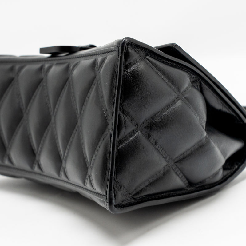 Balenciaga Small Hourglass Bag Quilted Calfskin So Black