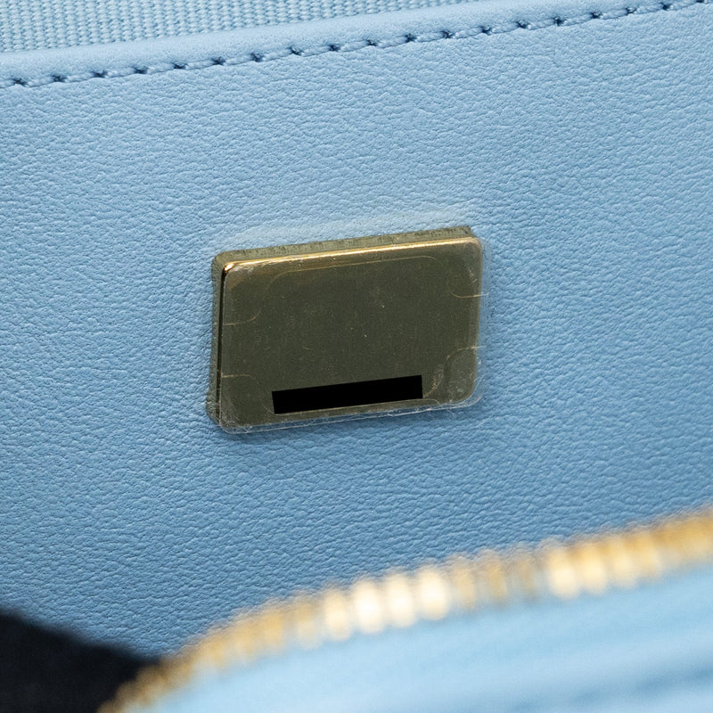 Chanel Heart Bag Lambskin Light Blue LGHW (microchip)