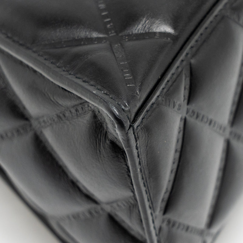 Balenciaga Small Hourglass Bag Quilted Calfskin So Black