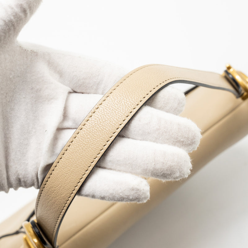 Dior Medium Saddle Bag Goatskin Beige GHW