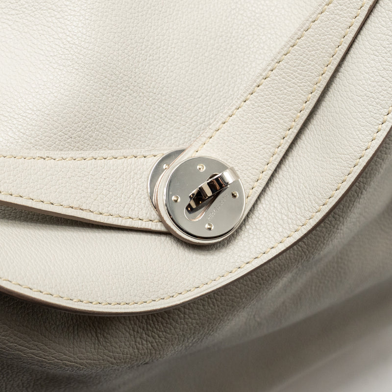 Hermes Lindy 30 Evercolor Gris Pearl SHW stamp square Q