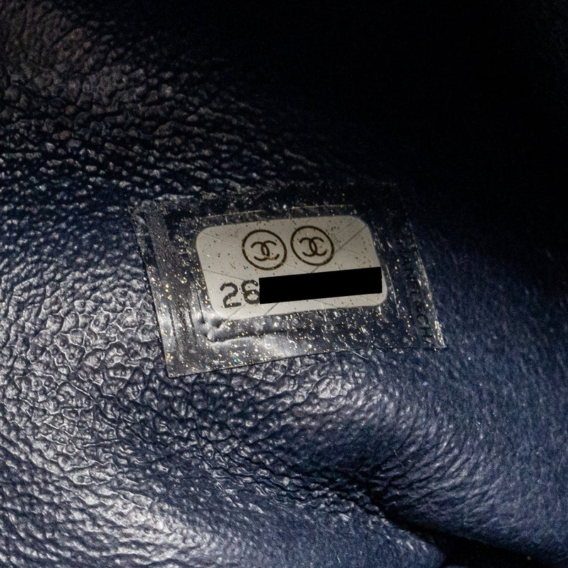 Chanel 18b Filigree Backpack Caviar Iridescent Dark Turquoise Multicolour Hardware