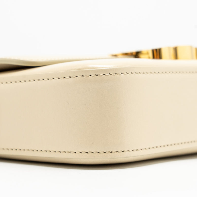 Celine Triomphe Shouder Bag Shiny Calfskin Ivory GHW