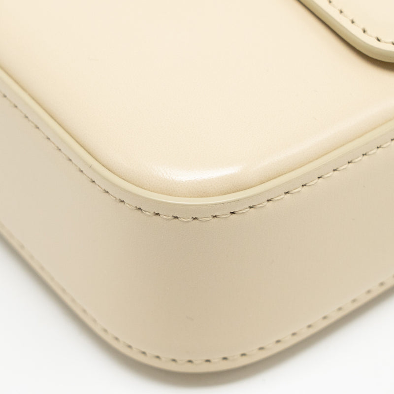 Celine Triomphe Shouder Bag Shiny Calfskin Ivory GHW