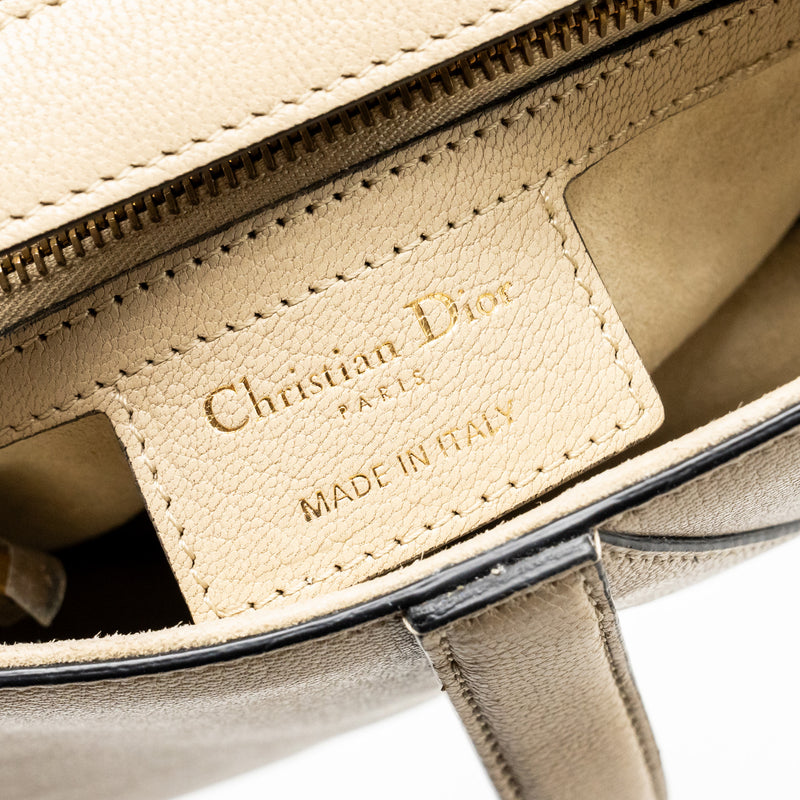 Dior Medium Saddle Bag Goatskin Beige GHW