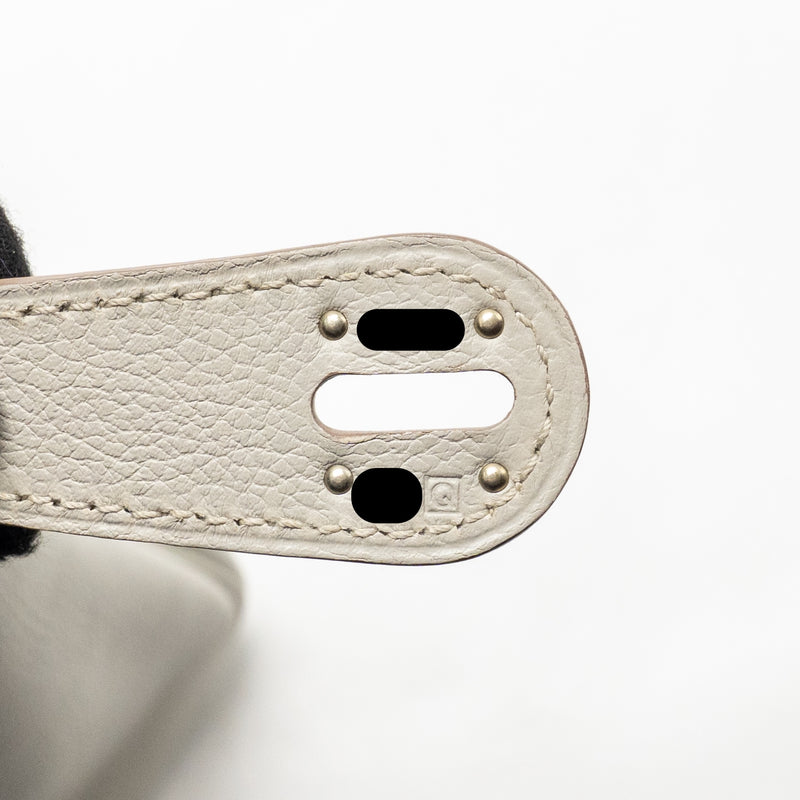 Hermes Lindy 30 Evercolor Gris Pearl SHW stamp square Q