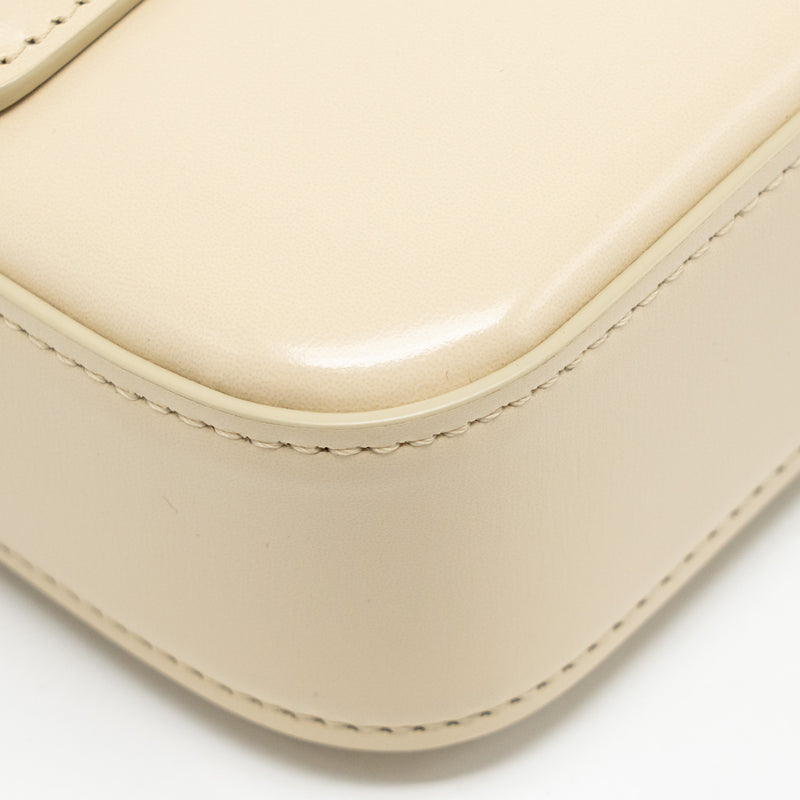 Celine Triomphe Shouder Bag Shiny Calfskin Ivory GHW