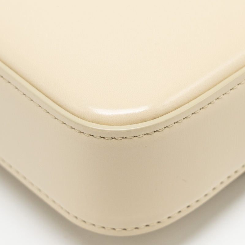 Celine Triomphe Shouder Bag Shiny Calfskin Ivory GHW