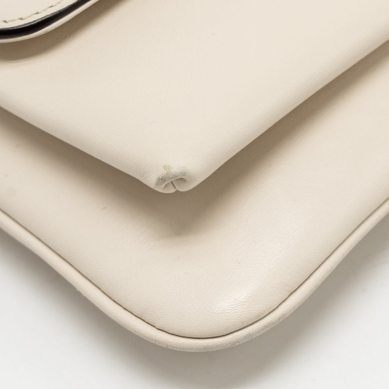 Gucci Small Arli Flap Bag Calfskin White GHW