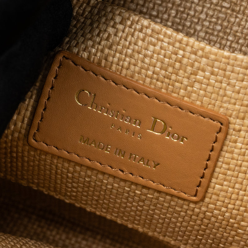 Dior Medium Lady D-Joy Bag Raffia/ Leather Natural LGHW