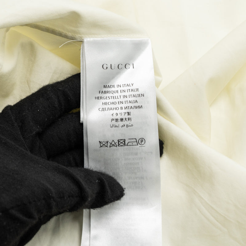 Gucci size 38 detailed ribbon shirt cream multicolour