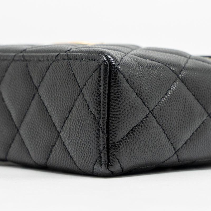 Chanel Top handle Vanity Bag with Chain Caviar Black GHW (Microchip)