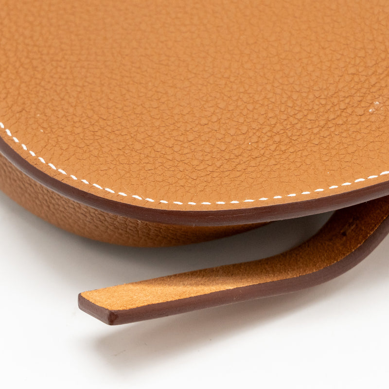 Hermes Perspective Cavaliere 21 Bag Togo/Vache Hunter Gold/Fauve SHW Stamp Z