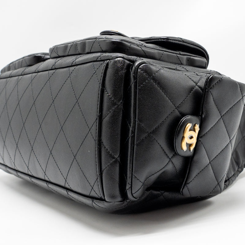 Chanel 25C Maxi Hobo Bag Lambskin Black GHW (Microchip)