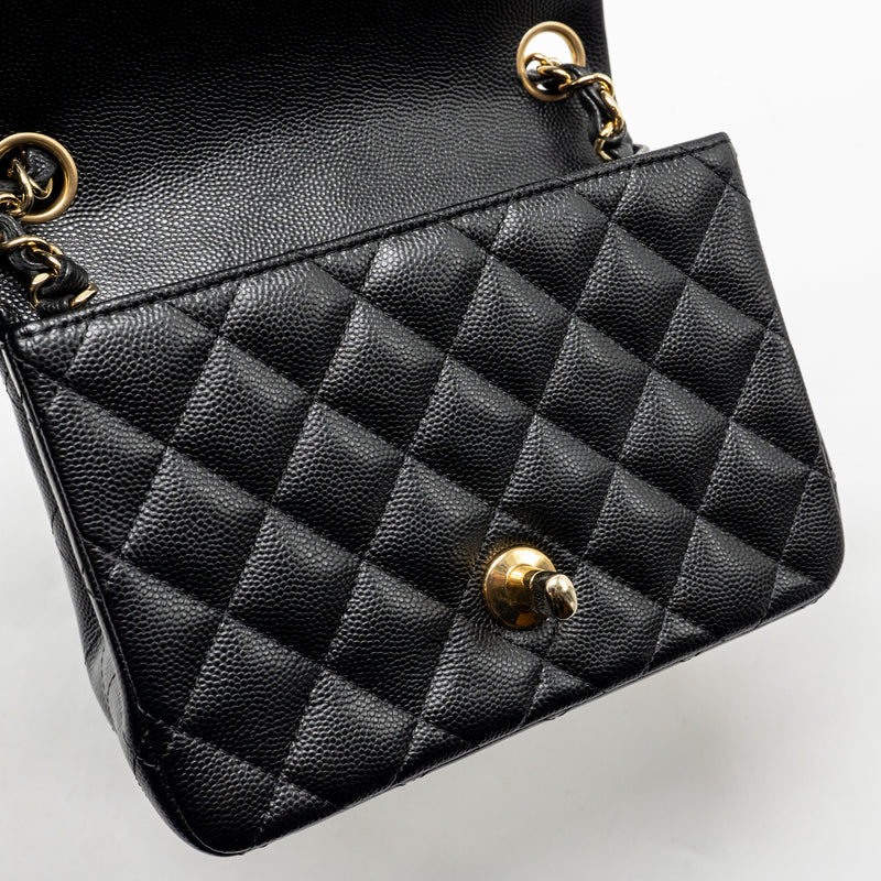 Chanel Mini Square Flap Bag Caviar Black LGHW